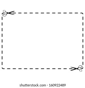 Vector scissors with cut lines 