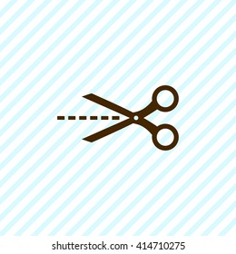 Vector scissors with cut lines