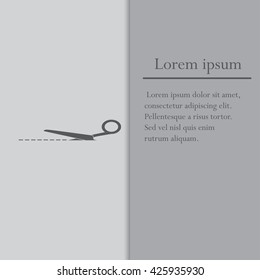 Vector scissors with cut lines