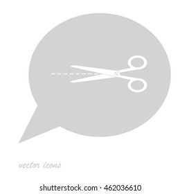 Vector scissors with cut lines