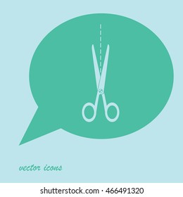 Vector scissors with cut lines