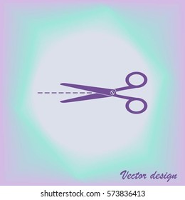 Vector scissors with cut lines