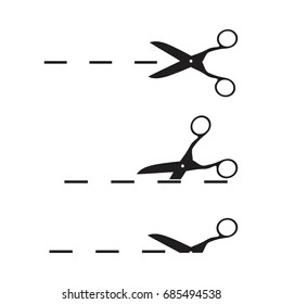 Vector scissors with cut lines isolated , Scissors with cut lines