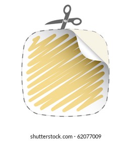 vector scissors cutting scribbled sticker