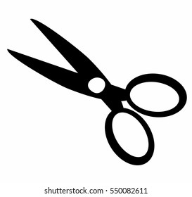 Vector scissors icon. Black in trendy flat style isolated on white background. Hairdresser or barber's logo