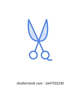 Vektorillustration-Schere-Symbol. Symbolvorlage für ausgefüllte Umrisse-Designs für Barbershop-Website oder mobile App