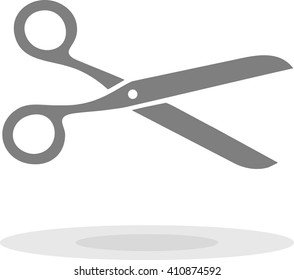 Vector scissors icon isolated on white background