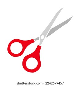 Icono de tijeras vectoriales en fondo blanco. Icono de diseño de estilo de caricatura.