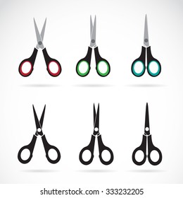 Vector scissors icon set on white background