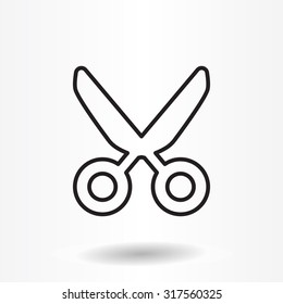Vector scissors line icon