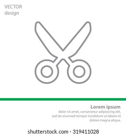 Vector scissors line icon
