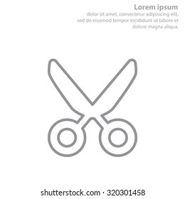Vector scissors line icon