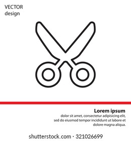 Vector scissors line icon