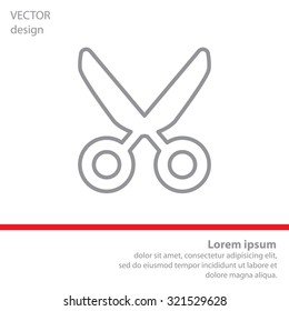 Vector scissors line icon
