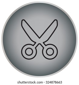 Vector scissors line icon