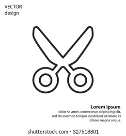 Vector scissors line icon