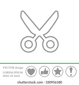 Vector scissors line icon
