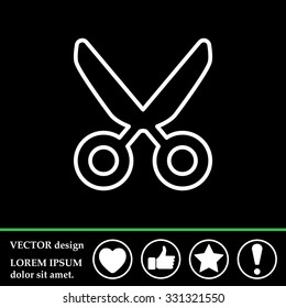 Vector scissors line icon