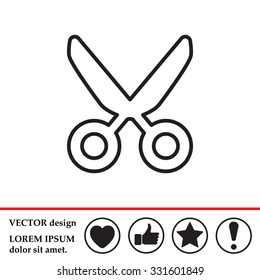 Vector scissors line icon