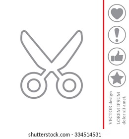 Vector scissors line icon
