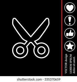 Vector scissors line icon