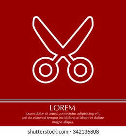 Vector scissors line icon