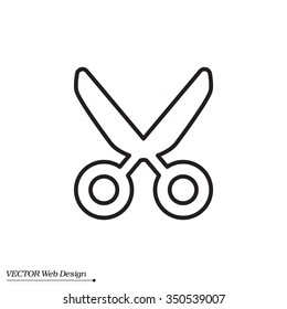 Vector scissors line icon