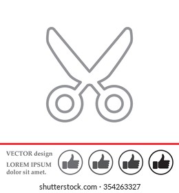 Vector scissors line icon