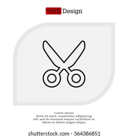 Vector scissors line icon
