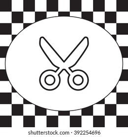 Vector scissors line icon