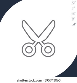 Vector scissors line icon