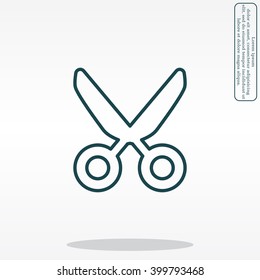 Vector scissors line icon