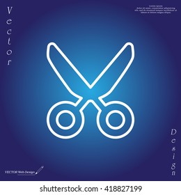 Vector scissors line icon