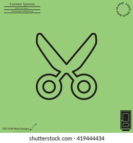 Vector scissors line icon