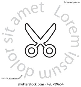Vector scissors line icon