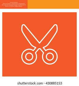 Vector scissors line icon