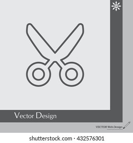 Vector scissors line icon