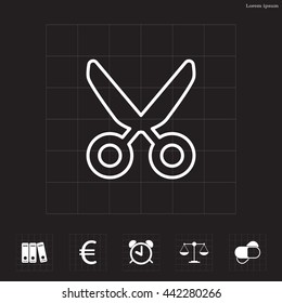 Vector scissors line icon