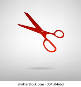 Vector scissors on white background