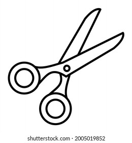 Vector Scissors  Outline Icon Design
