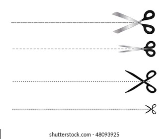 conjunto de símbolos de tesoura de vetor