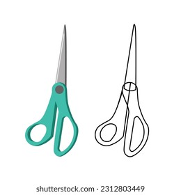 vector scissors with two tipy
