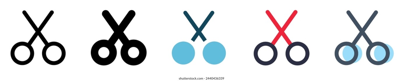 vector scissors.icon set scissors,cutting.ui icon set scissors.with several styles