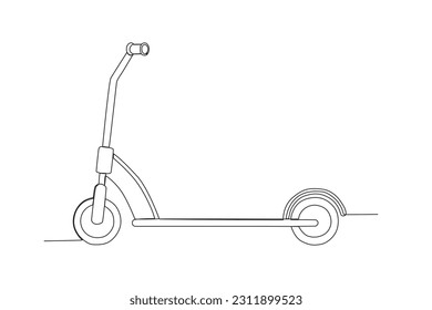Moto vectorial en estilo de dibujo de línea continua en ilustración de vector premium