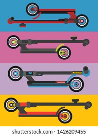 Vector scooter icon design isolated on color background