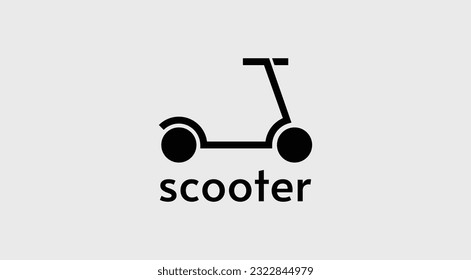 Vector scooter icon design on white background. Scooter logo