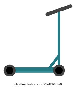 Vector scooter icon. Flat kid transport illustration isolated on white background. Active sport equipment sign. Simple active hobby picture. Alternative ecological transportation concept
