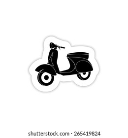 Vector scooter icon on a white background with shadow 