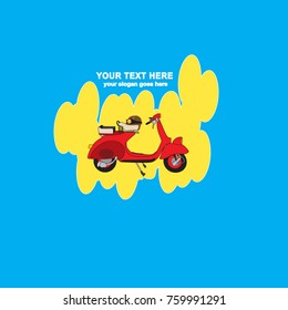 vector of scooter and love