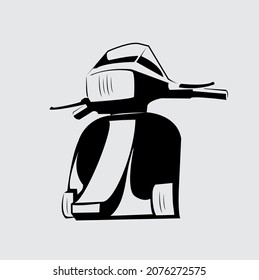 Diseño libre monocromo de Scooter Vector